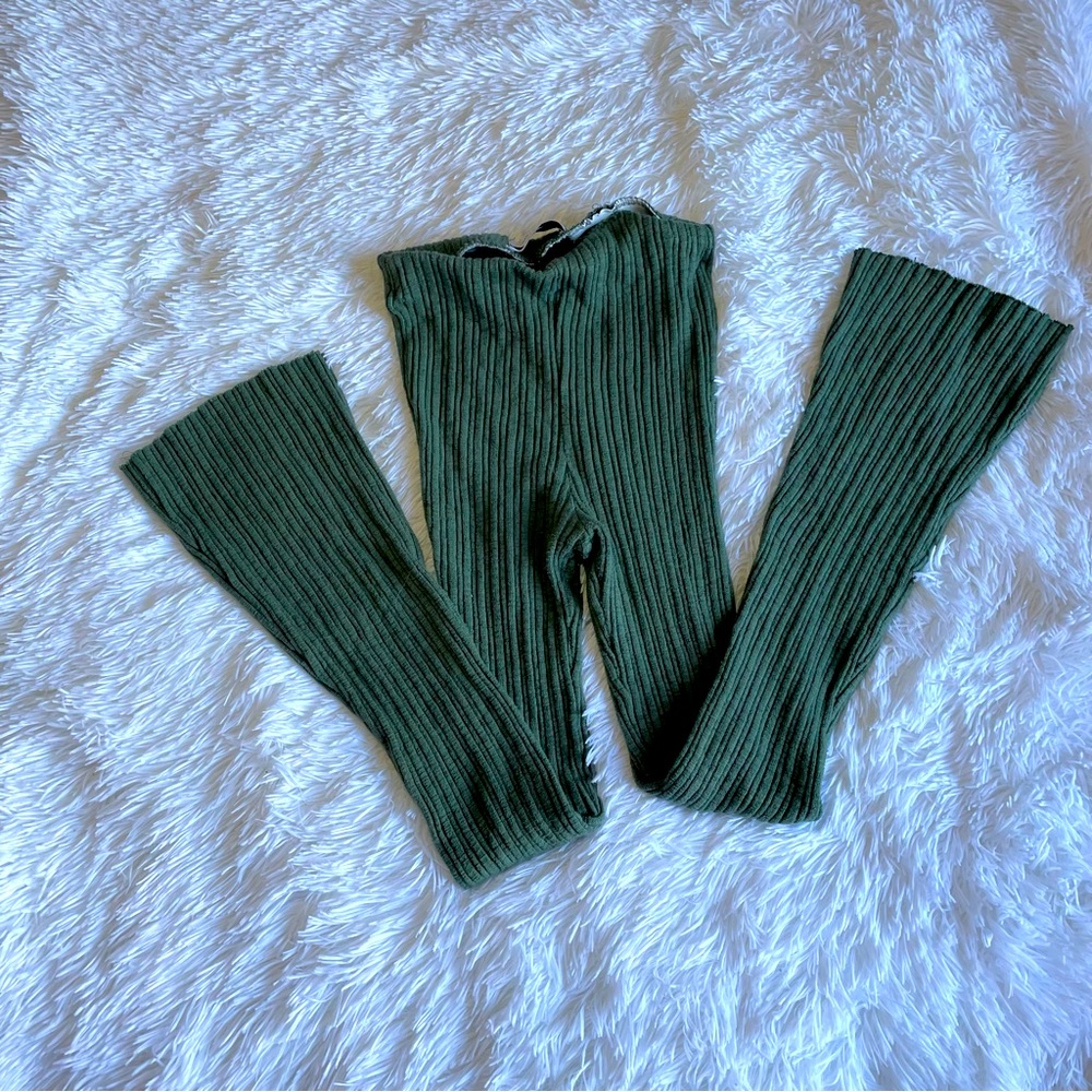 Green sweater material flare pants from urban outfitters!
